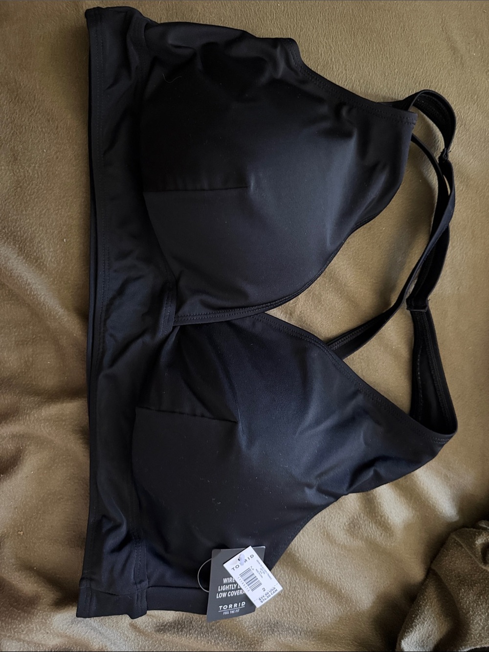 torrid Black Wireless Light Support Swim top